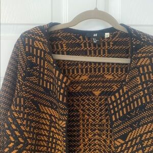 H&M Black and Orange Patterned Cardigan